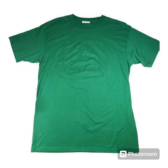 Vtg Men's K-Products Green 2XL John Deere Subtle Hidden Raised Graphic T Shirt - Picture 1 of 8